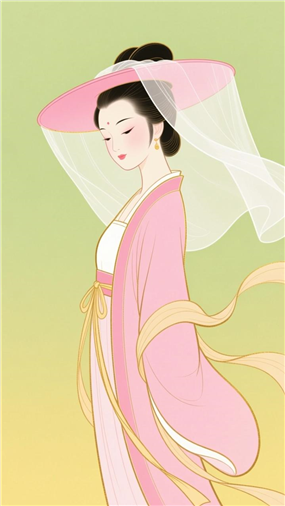 卡通插画风格古风女子图片